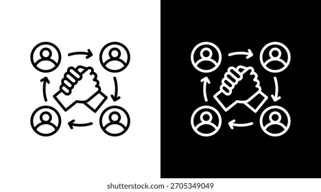 Team Support White Icon Set Design