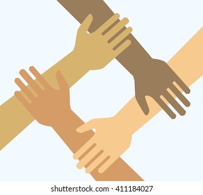 Team Symbol Hands All Peoples Vector Stock Vector (Royalty Free ...