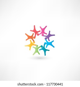 Team symbol. Multicolored people