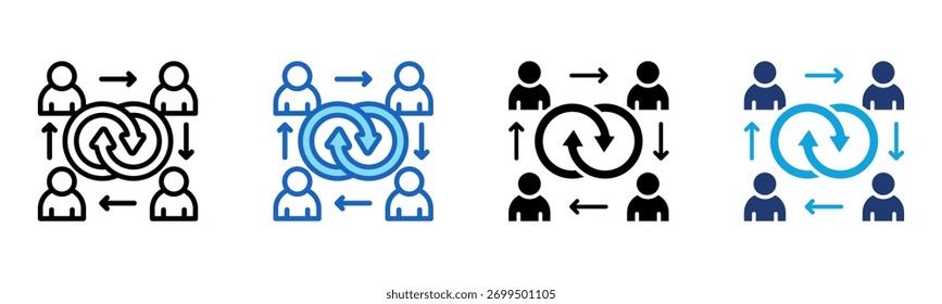 Equipo Synergy Icon Multi Style Ilustración vectorial
