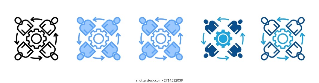 Conjunto de iconos de Equipo Synergy colección de estilos múltiples