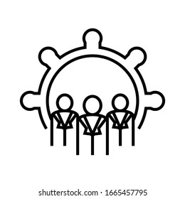 Icono de línea de sistema de equipo, signo de concepto, ilustración de vector de esquema, símbolo lineal.