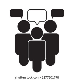 team talk icon on white background. businessman meeting sign. flat style. team talk icon for your web site design, logo, app, UI. social media people talk symbol.