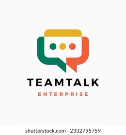 Ilustración del icono del vector con el logotipo colorido de la burbuja de Team Talk People