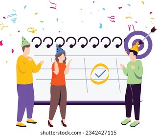 Erfolgsrezensionskonzept für Teamziele, Vektorsymbol für Office People, Symbol für Prämien und Anreize, Vorteile für Mitarbeiter und Engagement - Zeichen für Erkennung und Wertschätzung - Stockillustration