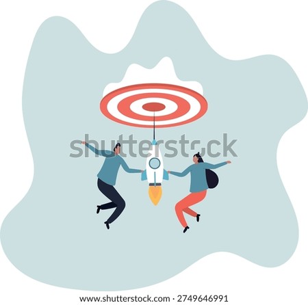 Team target achievement, reaching goal or success, teamwork strategy, challenge or aspiration to win together, leadership to lead team concept,human life and situation.