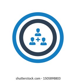 Team Target Icon, Target customer, teamwork aim vector
