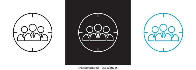 Team target icon.   isolated on white and black background. Vector illustration. EPS 10