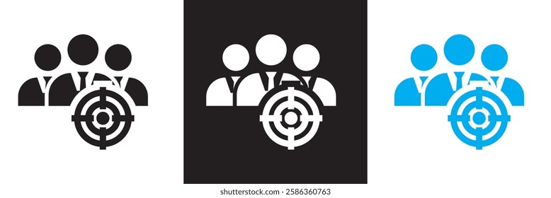 Team target icon.   isolated on white and black background. Vector illustration. EPS 10
