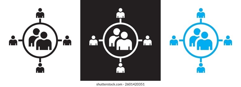 Team target icon. Vector illustration. isolated on white and black background. EPS 10