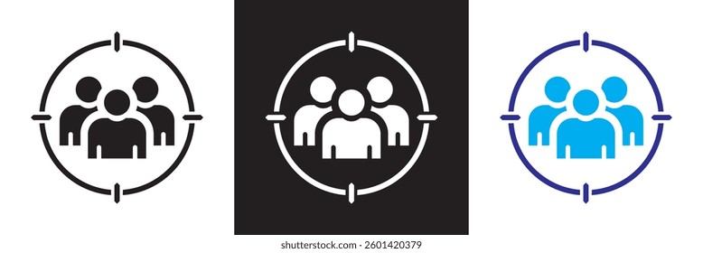Team target icon. Vector illustration. isolated on white and black background. EPS 10