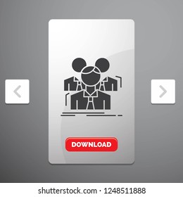 Team, teamwork, Business, Meeting, group Glyph Icon in Carousal Pagination Slider Design & Red Download Button