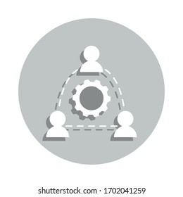 team, teamwork, gear badge icon. Simple glyph, flat vector of Business icons for ui and ux, website or mobile application