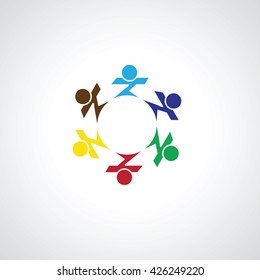 team and teamwork of group of employees  - vector icon. This graphic also represents concepts like employees connected. family love. community people together, unity & solidarity