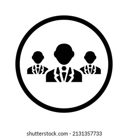 team, teamwork icon. Black vector graphics.
