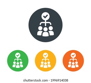 Equipo, símbolo del trabajo en equipo. Ilustración vectorial. Concepto de gestión. Símbolo de organización.
