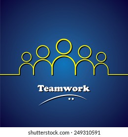 Team, Teamwork, Leader & Leadership Vector Concept Graphic. This Icon Also Represents Unity, Solidarity, Involvement, Integrity