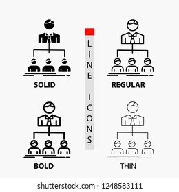 team, teamwork, organization, group, company Icon in Thin, Regular, Bold Line and Glyph Style. Vector illustration