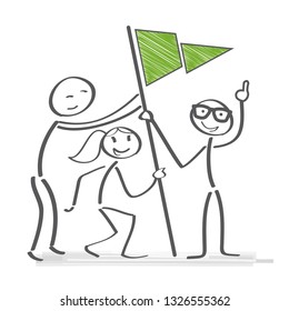 Team teamwork togetherness collaboration and achieve goals vector illustration concept