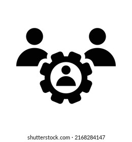 Team, teamwork, users icon. Black vector graphics.