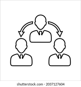 Team, teamwork, users icon. Outline vector design.