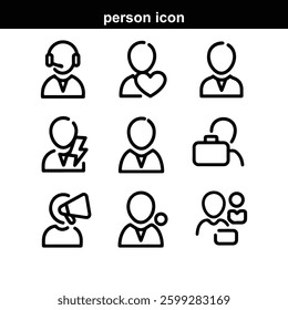 Team thin line icon set. Containing teamwork, group people, achievement, collaboration,