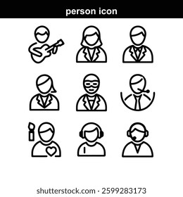 Team thin line icon set. Containing teamwork, group people, achievement, collaboration,