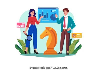 Pensamiento en equipo sobre la estrategia de negocios