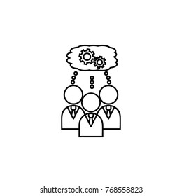 The team is thinking the same icon. Team work element. Premium quality graphic design. Signs, outline symbols collection, simple thin line icon for websites, web design, mobile on white background