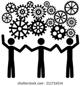 The team is thinking the same. It is a stick figure vector. EPS10 