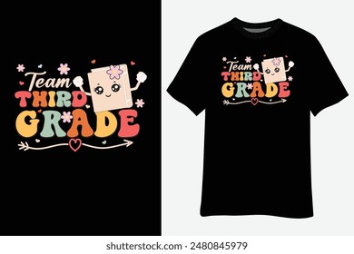 Team Third Grade Back To School 3rd Grade Teacher Student T-Shirt Design