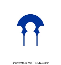 team of three person vector logo. 