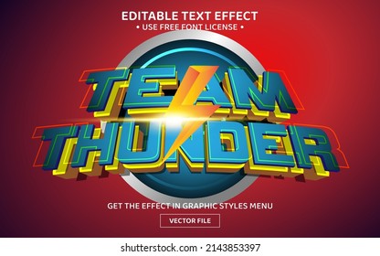 Team Thunder 3D Editable Text Effect Template