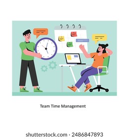 Team Time Management concept flat style stock illustration with background . EPS 10 File