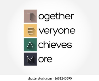 Team Together Everyone Achieves More Acronym Stock Vector (Royalty Free ...