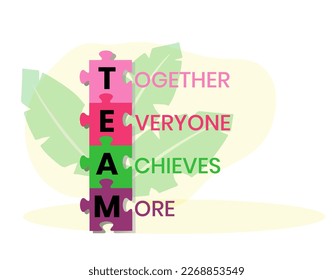 Team - Together Everyone Achieves More acronym, business concept. word lettering typography design illustration with line icons and ornaments. Internet web site promotion concept vector layout.