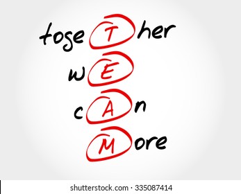 TEAM - Together We Can More, Acronym Business Concept