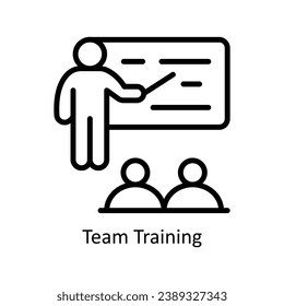 Team Training vector  outline Design illustration. Symbol on White background EPS 10 File