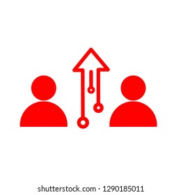 team Transfer arrows people outline icon