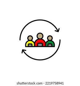 Diseño de estilo plano de icono Transferencia de equipo. Ilustración vectorial de Team Transfer. aislado de fondo blanco.