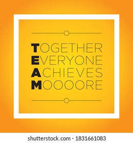 Team Typography - Together Everyone Achieves More - Banner