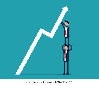 Team unite against the predicament. Unity team concept