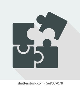 Team united strategy - Puzzle - Vector flat minimal icon