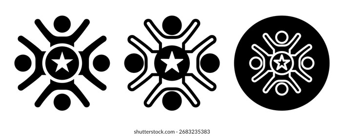 Glifo de Colección de ícono de unidad de Equipo y Ilustración vectorial mixta
