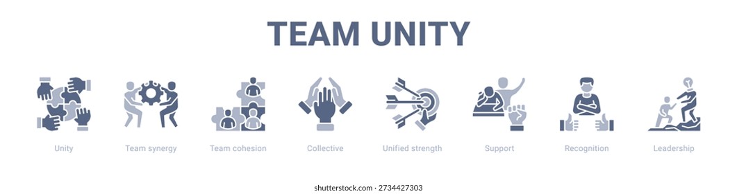 Team Unity web banner icon vector illustration concept , with icon of Unity, Team synergy, Team cohesion, Collective, Unified strength, Support.