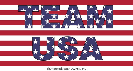 Team USA Words On Flag