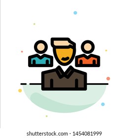 Team, User, Manager, Squad Abstract Flat Color Icon Template