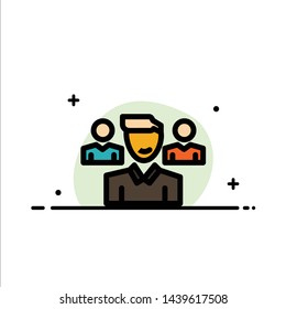 Team, User, Manager, Squad  Business Flat Line Filled Icon Vector Banner Template