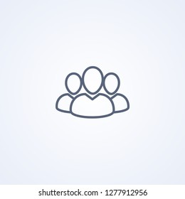 Team, vector best gray line icon on white background, EPS 10