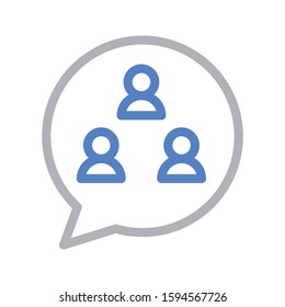 team vector color line icon 